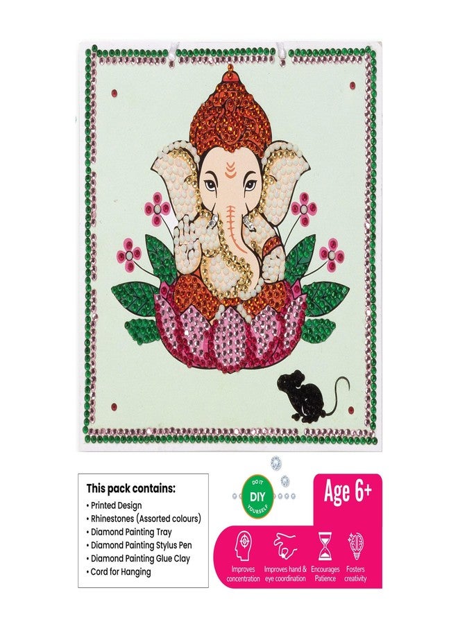 itsy-bitsy Itsy Bitsy DIY Diamond Painting Kit - Ganesha 6x6 inch | Rhinestone Art Craft for Adults & Kids | Meditative Wall Decor | Easy DIY Kit - Image 4